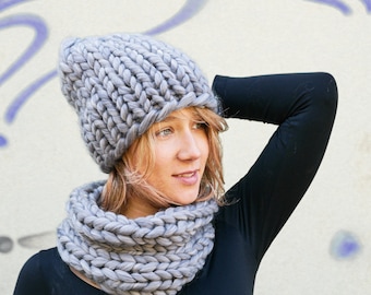 Chunky Knit  Beanie 100% Organic Merino snowboard hat, handmade knitted hat, oversize hat, chunky beanie, warm winter hat unique unisex gift