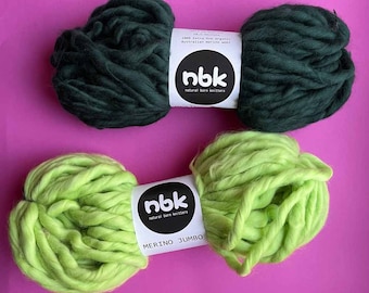 Super Chunky yarn bulky jumbo giant hand spun wool for creative DIY knit kit projects chunky sweaters cardigans beanies 100% merino wool