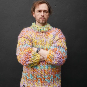 Chunky Knit Mens Sweater, chunky yarn cardigan, Super Chunky yarn sweater, Giant Knit Sweater, Bulky sweater, Chunky yarn knit cardigan