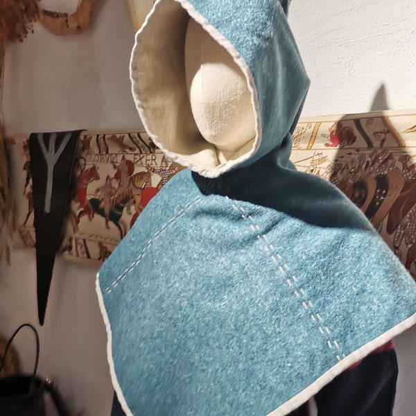 Viking hood, wool hood