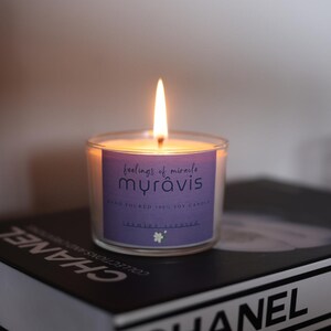 Decorative, Jasmine Scented 100% Soy Candle, Vegan, Natural, Cotton Wick, Hand Poured