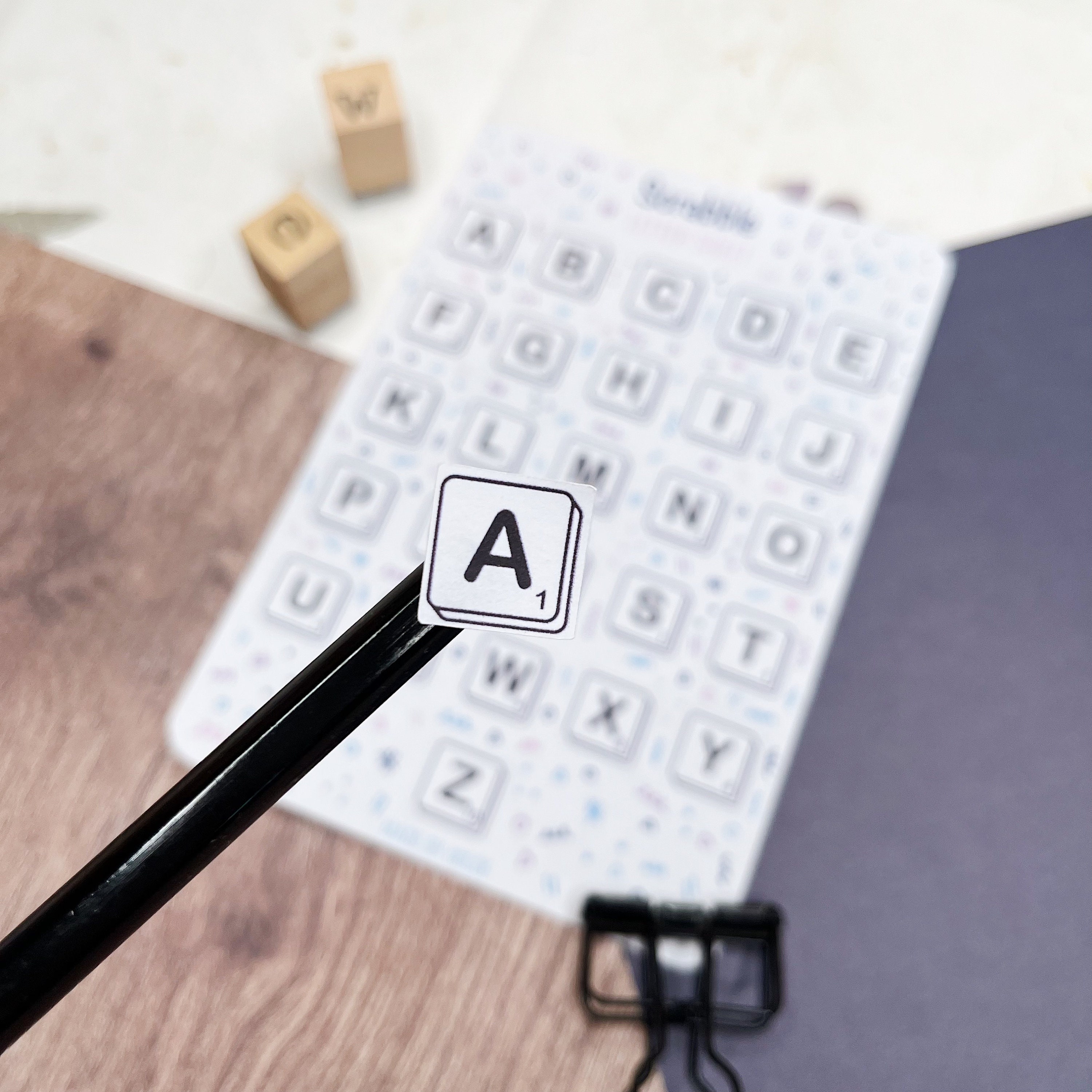Letter Sheet Scrabble Style big, Sticker Sheet, Alphabet, Writing