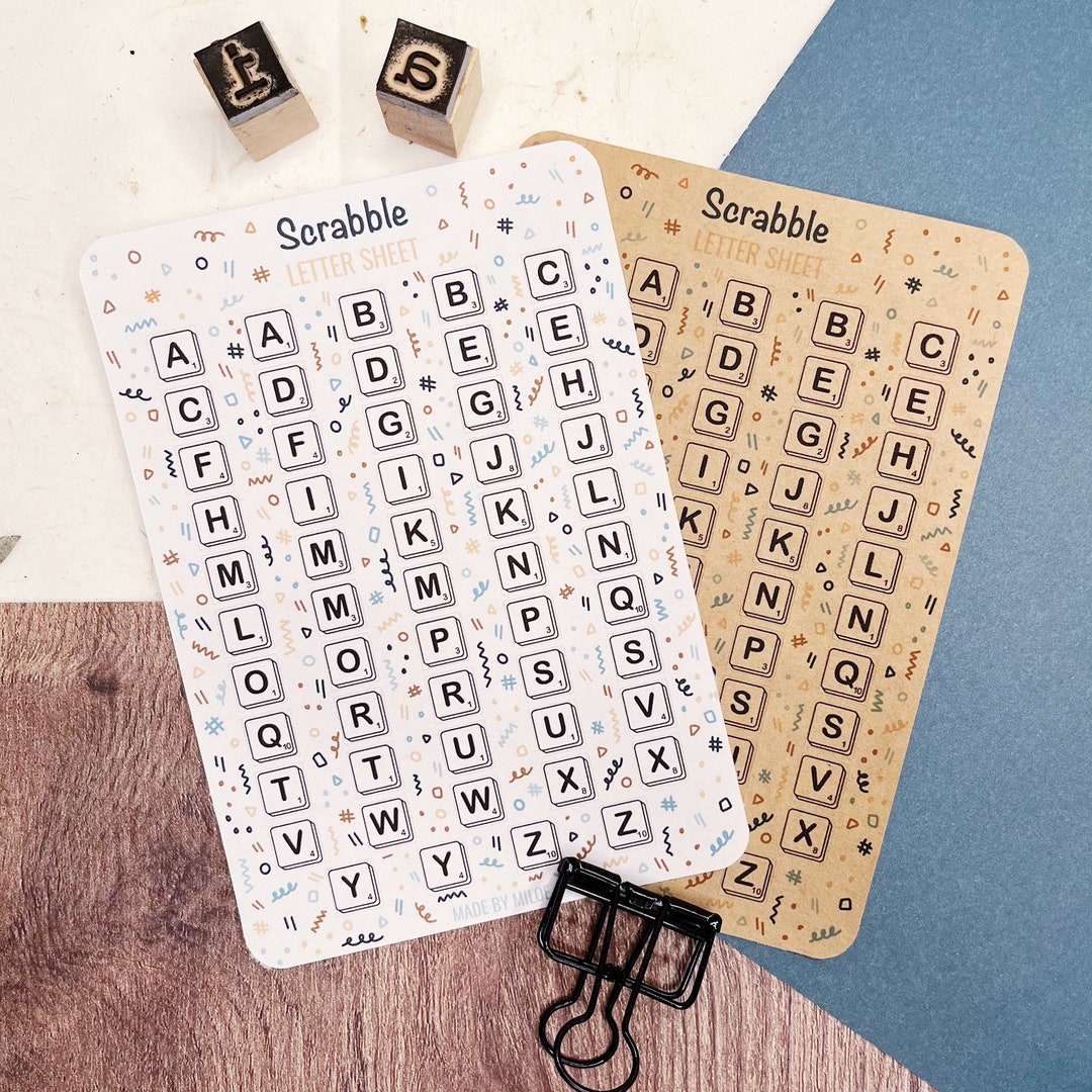 Letter Sheet Scrabble Style small Sticker Sheet Etsy