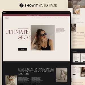 Showit Sales Page, Showit Service Page, Showit add-on, Course page Showit, Showit website template