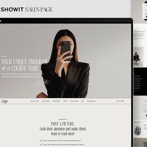 Showit Sales page template 2.0, Course page Showit, Showit website template, Showit Add-On, Showit Service page, Website design