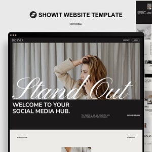 Editorial Showit Website Template: Bold Design for Coaches & VAs