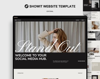 Redactioneel Showit-websitesjabloon: gedurfd ontwerp voor touringcars en VA's