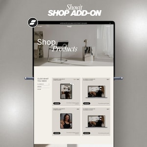 Plantilla adicional para Showit Shop: Diseño de tienda de productos digitales