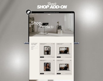 Modello aggiuntivo Showit Shop: progettazione di negozi di prodotti digitali