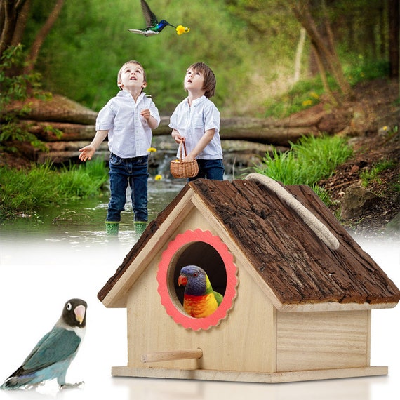 Home & Living Bird House Bird Nest Outdoor Tree Parrot Breeding Box