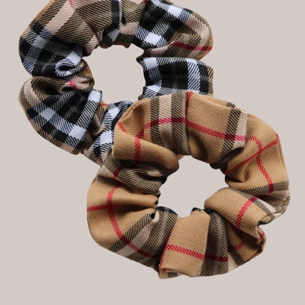 Chouchou tartan beige