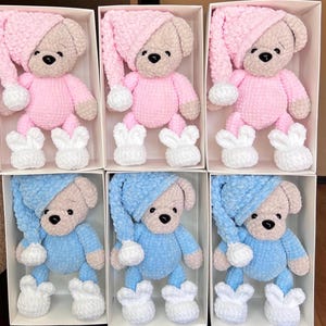 BEAR in pajamas with lacey hat  / Crochet bear PATTERN PDF (English terms) / Amigurumi bear / Amigurumi patterns / Bear crochet pattern