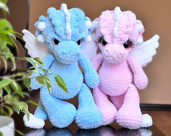 DRAGON 12'' / Crochet dragon PATTERN PDF (English) / Amigurumi dragon crochet pattern