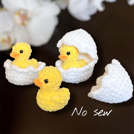 Crochet pattern Duck in an Eggshell / Amigurumi duckling PATTERN Pdf (English terms) / NO-SEW Amigurumi / Crochet patterns / Easter Plushies