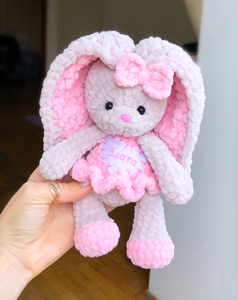 BUNNY with colored ears / Crochet bunny PATTERN PDF English / Amigurumi bunny crochet pattern / Rabbit crochet pattern immagine 7