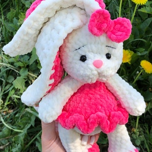 BUNNY with colored ears / Crochet bunny PATTERN PDF English / Amigurumi bunny crochet pattern / Rabbit crochet pattern immagine 3