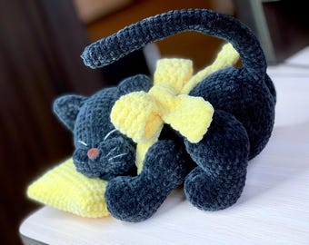 Sleeping CAT / Crochet cat pattern PDF (2 languages: Ukrainian and Russian terms) /  MK cat / Plushie cat / Amigurumi patterns
