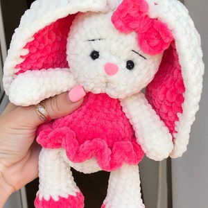 BUNNY with colored ears / Crochet bunny PATTERN PDF English / Amigurumi bunny crochet pattern / Rabbit crochet pattern immagine 10