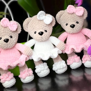 BEAR in dress with bow / Crochet bear PATTERN PDF (English terms) / Amigurumi bear in dress / Bear crochet pattern / Amigurumi patterns