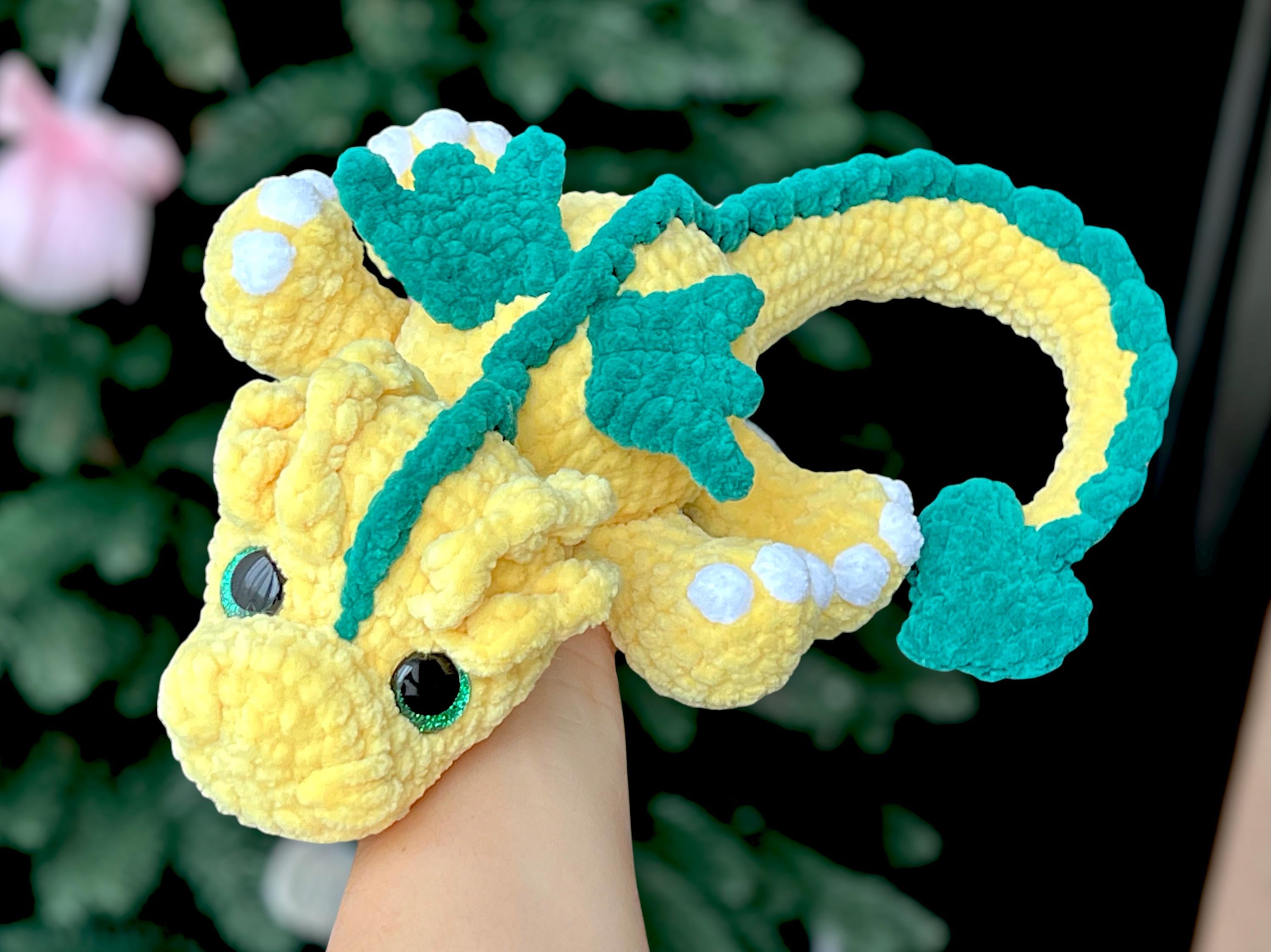 かぎ針編みのドラゴンの編み図（42cm / 17インチ） / 妖精のドラゴン