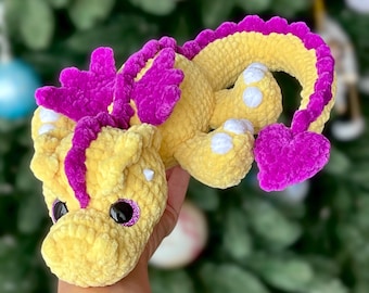 かぎ針編みのドラゴンの編み図（42cm / 17インチ）/ フェアリー