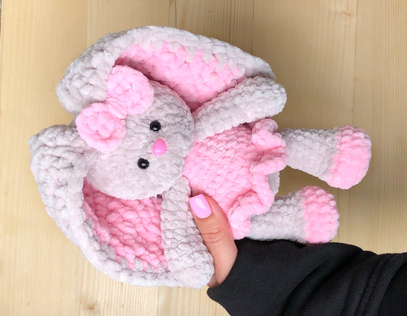 BUNNY with colored ears / Crochet bunny PATTERN PDF English / Amigurumi bunny crochet pattern / Rabbit crochet pattern immagine 5