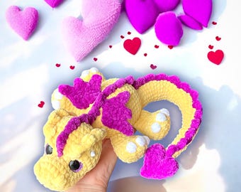 かぎ針編みのドラゴンの編み図（42cm / 17インチ） / 妖精のドラゴン