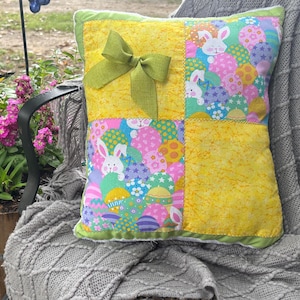 Easter Egg & Bunny Pastel  Decorative Pillow