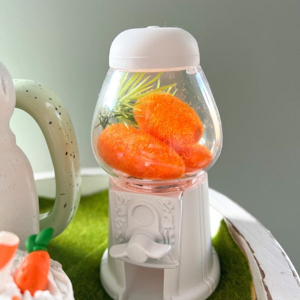 Easter Gumball Machine, Tiered Tray Decor, Carrots, Mini Gumball, Easter Bunny Tiered Tray Decor, Farmhouse Decor, Spring Decor