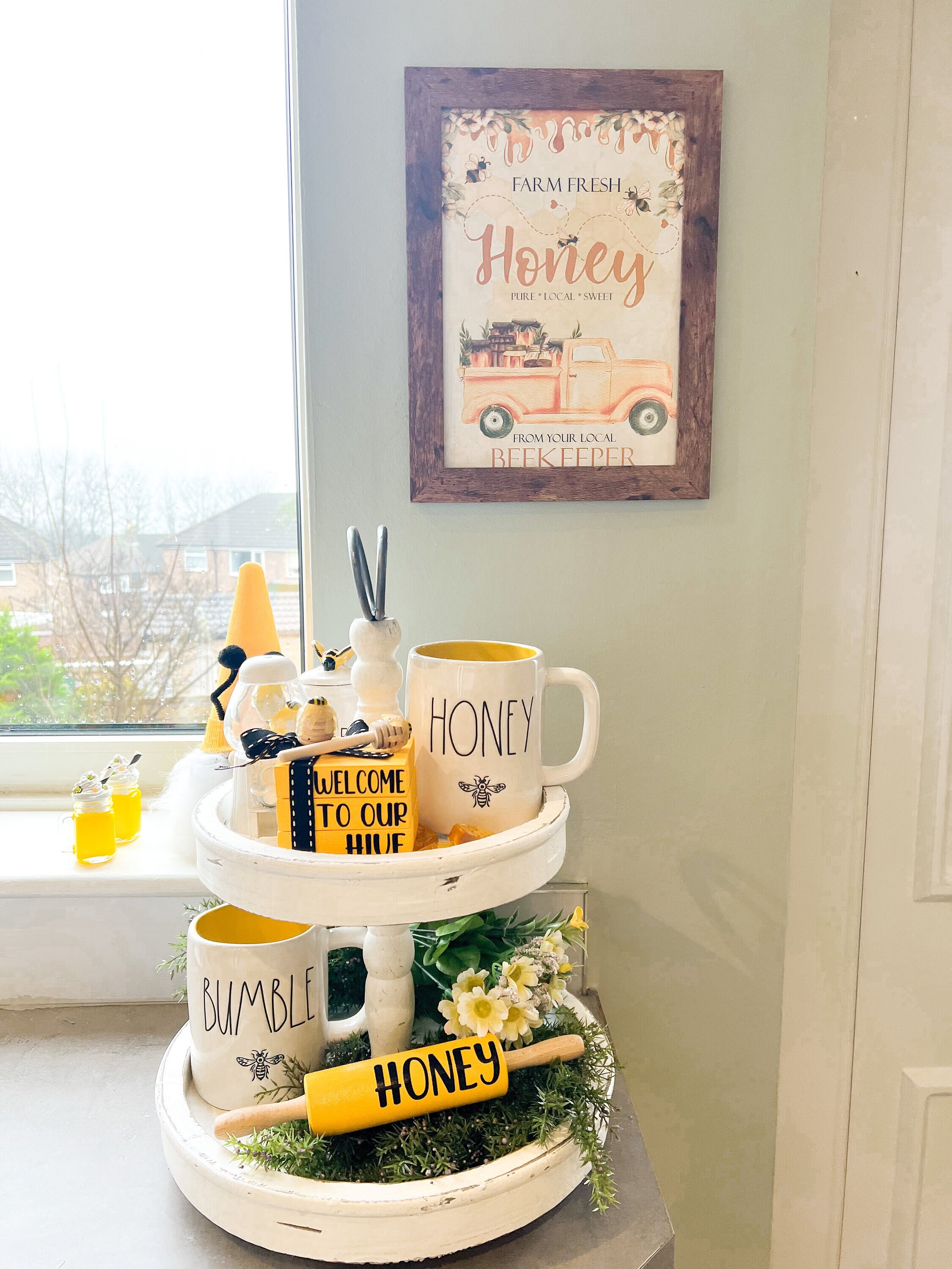 Honey Bee DIY Tiered Tray Set for Summer and Fall