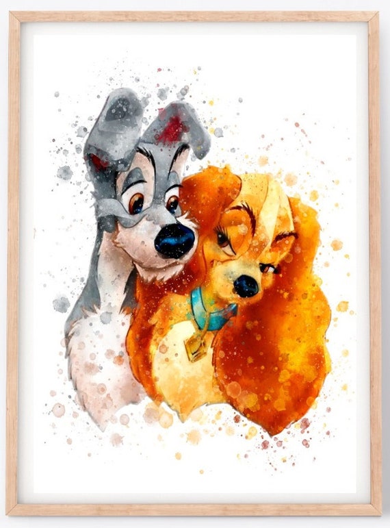 Lady and the Tramp Watercolour Art Print - Etsy
