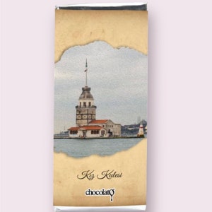 Maiden Tower, Istanbul, Tablet Chocolate, Noel Gift,10 x 100 g. (Set of 10 pieces)