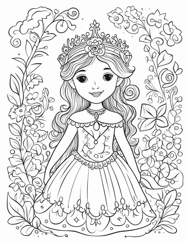 109 Cute Princess Coloring Pages, Princess Coloring Pages, Princess ...