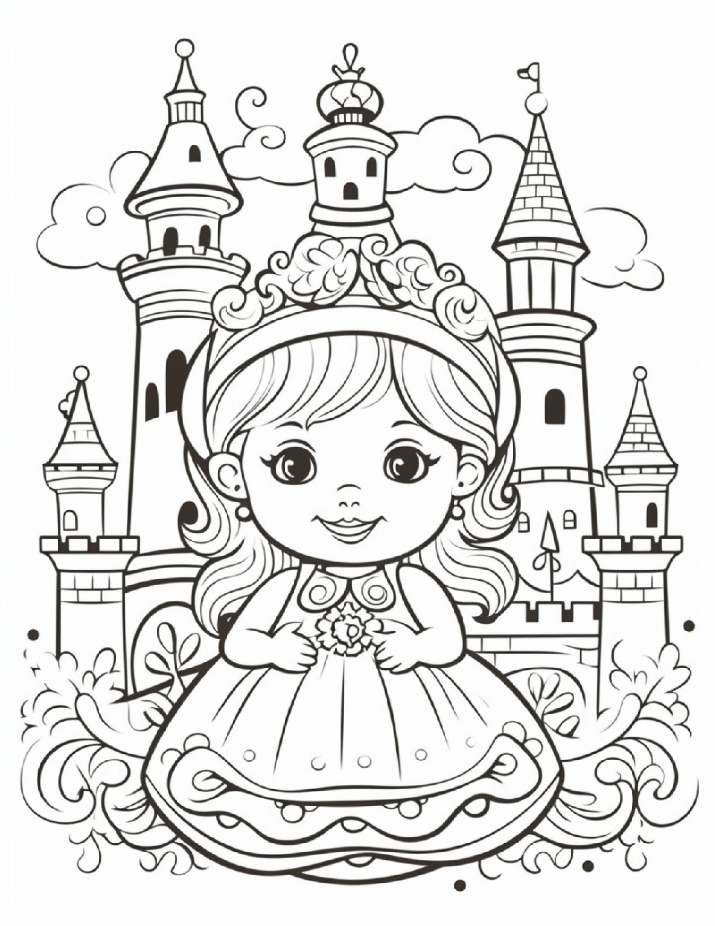 109 Cute Princess Coloring Pages, Princess Coloring Pages, Princess ...