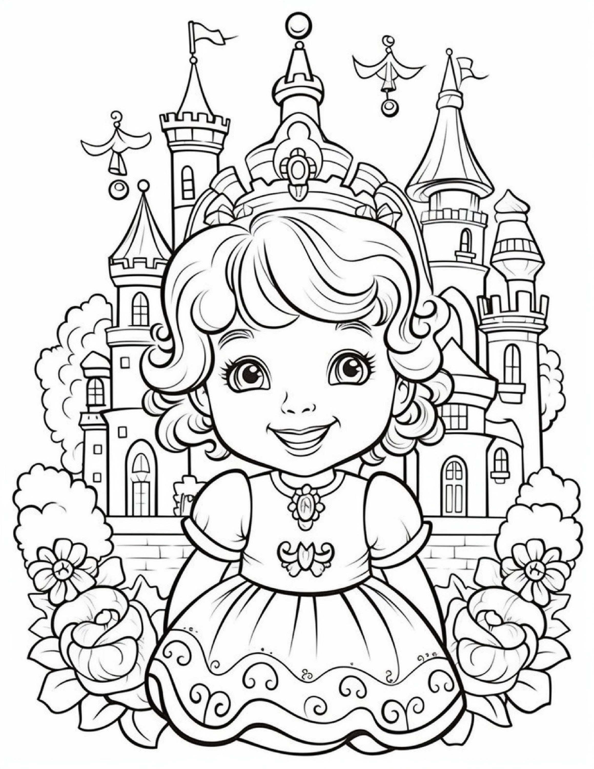 109 Cute Princess Coloring Pages, Princess Coloring Pages, Princess ...