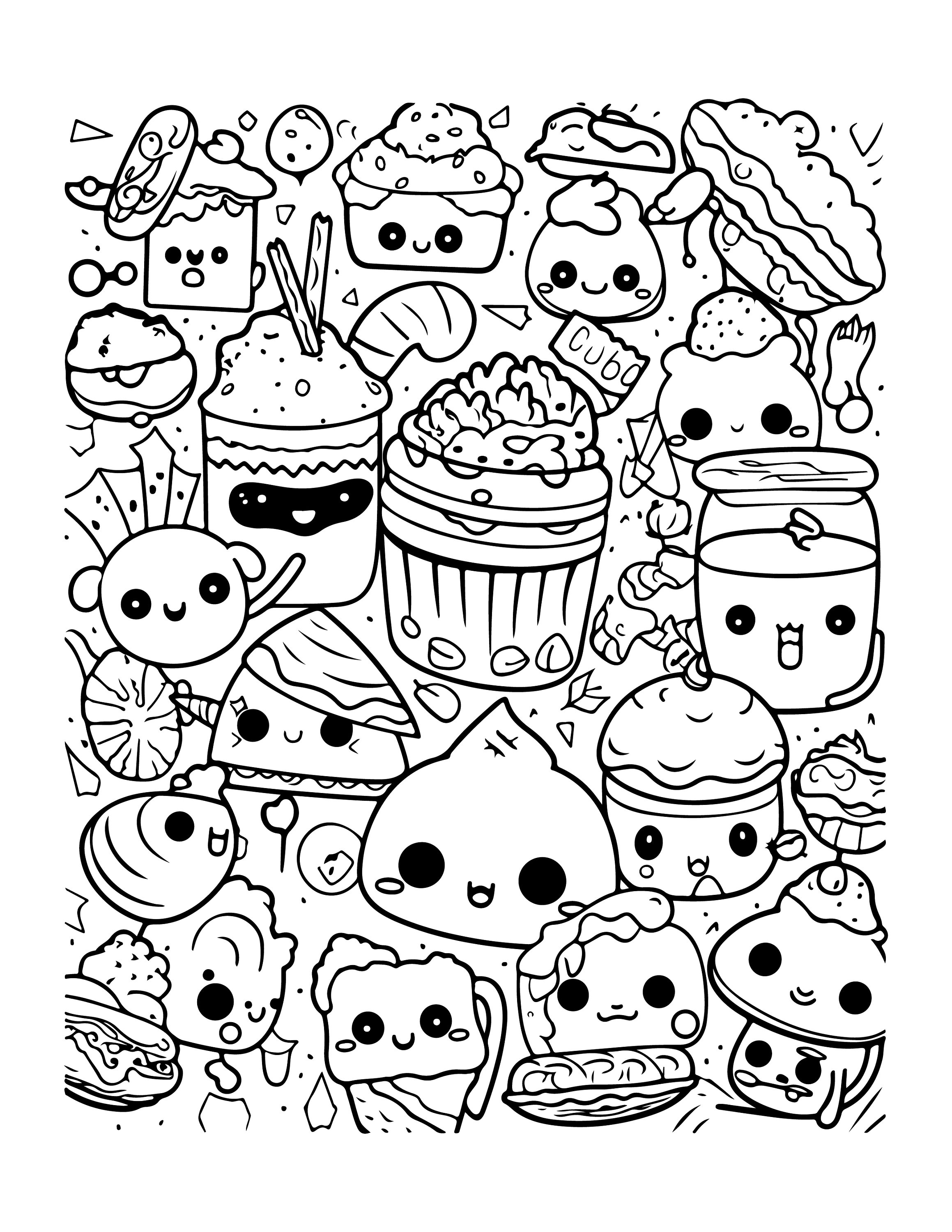 10 Kawaii Food Printable Coloring Pages for a Sweet and Artistic Adventure