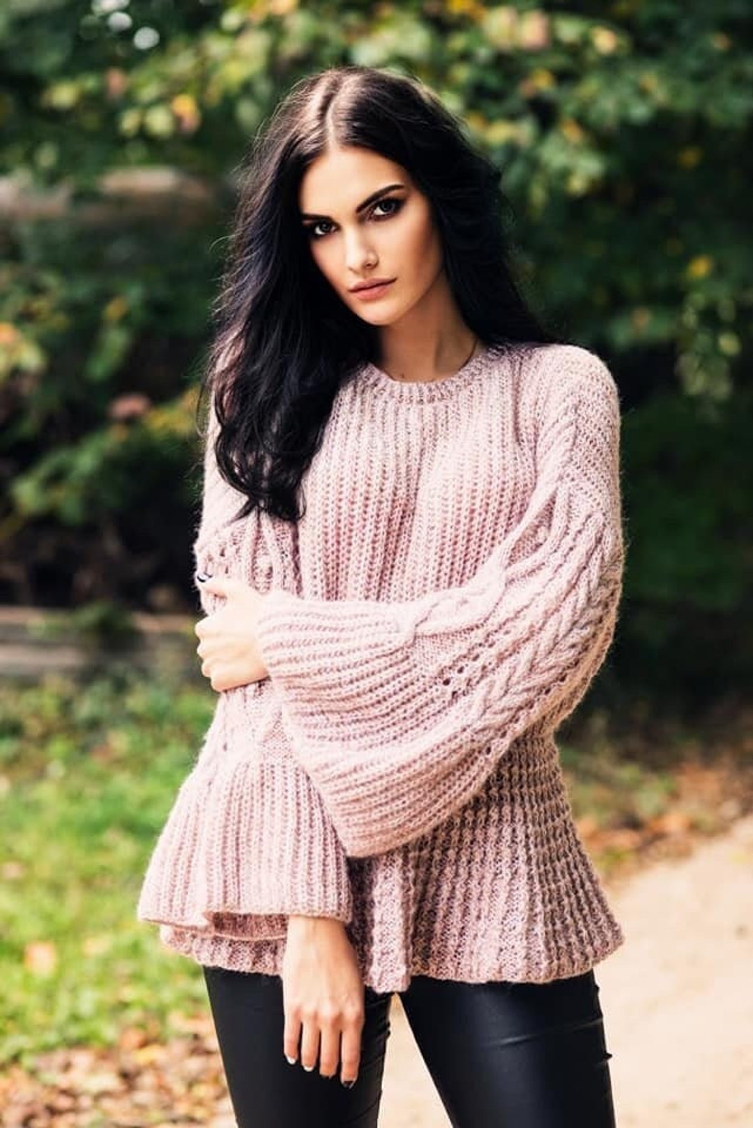 Cream Sweater Sweater With Puffy Sleeves Sweater Color Dusty - Etsy
