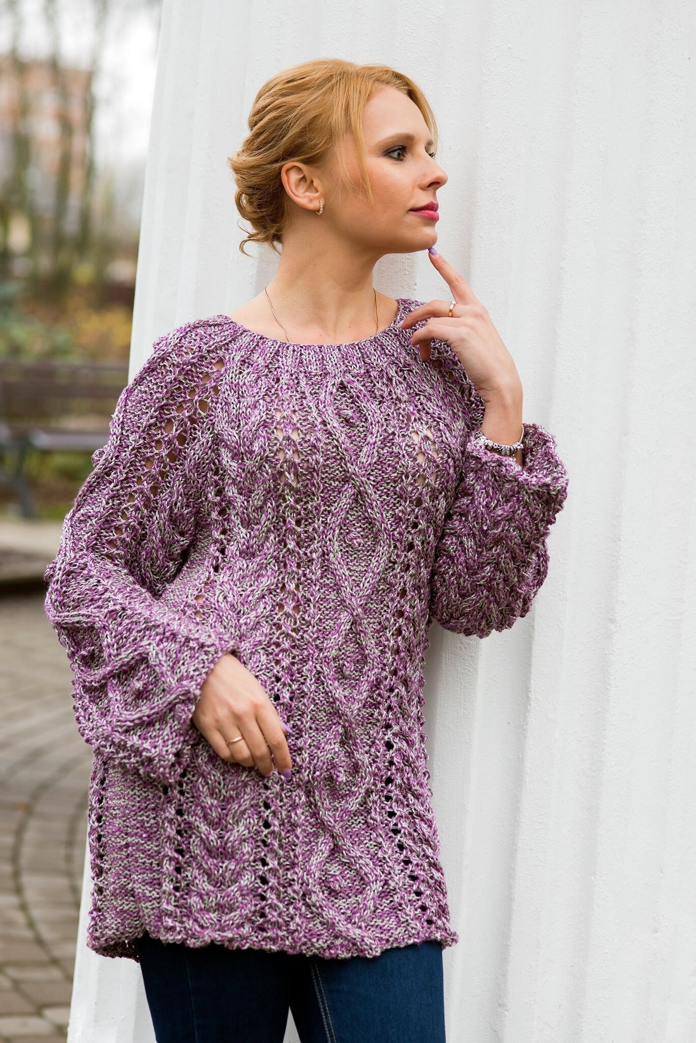 Kleding Dameskleding Sweaters Pullovers Dames vlecht trui "Autumn" handgebreid 