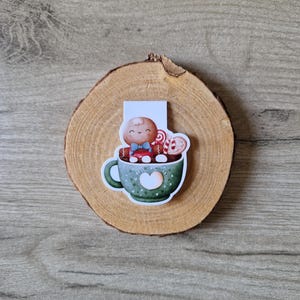 Magnetisches Lesezeichen Weihnachtsmännertasse, Lesezubehör, originelles Lesezeichen, originelles Geschenk, Geschenkidee