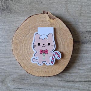 Magnetisches Lesezeichen Weihnachtskatze, Lesezubehör, originelles Lesezeichen, originelles Geschenk, Geschenkidee