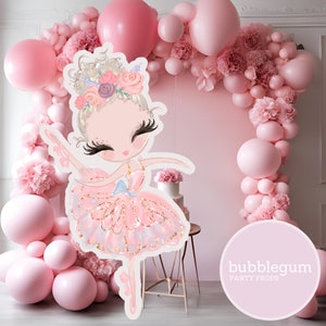 Pink Tutu Ballerina, Big Cutout Party Prop, Ballet Party Decor, Ballerina Printable Party Decor, PDF, Instant DIGITAL DOWNLOAD
