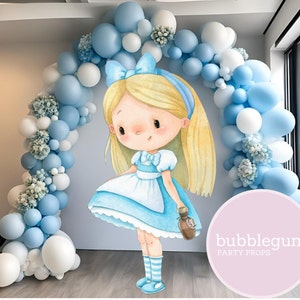 Alice im Wunderland, große Ausschnitt Party Prop, Alice Geburtstagsparty Stand Up Prop, druckbare Alice Party Dekoration, PDF, sofortiger digitaler Download