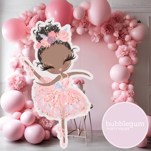 Pink Tutu Ballerina, Big Cutout Party Prop, Ballet Party Decor, Ballerina Printable Party Decor, PDF, Instant DIGITAL DOWNLOAD