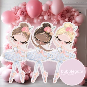 Set of 3 Blue Tutu Ballerinas, Big Cutout Party Props Bundle, Ballerina Printable Party Decor, PDF, Instant DIGITAL DOWNLOAD