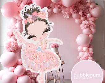 Ballerina Geburtstagsdeko – 50-teilig, Rosa, Mit Folienballons, Krone & Kuchendeko, Für Mädchen-Party