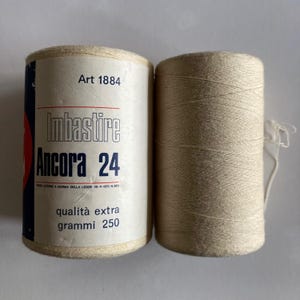 Grandi bobine di filo per imbastire in puro cotone, marca Cucirini Cantoni Coats, alta qualità, vintage anni '70, introvabile