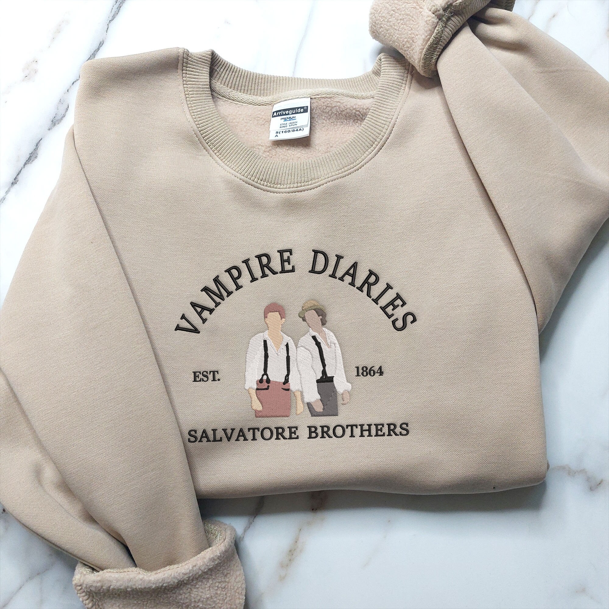 The Vampire Diaries Embroidered Sweatshirt Mystic Falls - Etsy