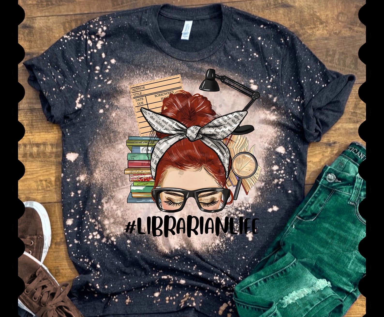 Redhead Messy Bun Librarian Life Png Sublimation Design - Etsy