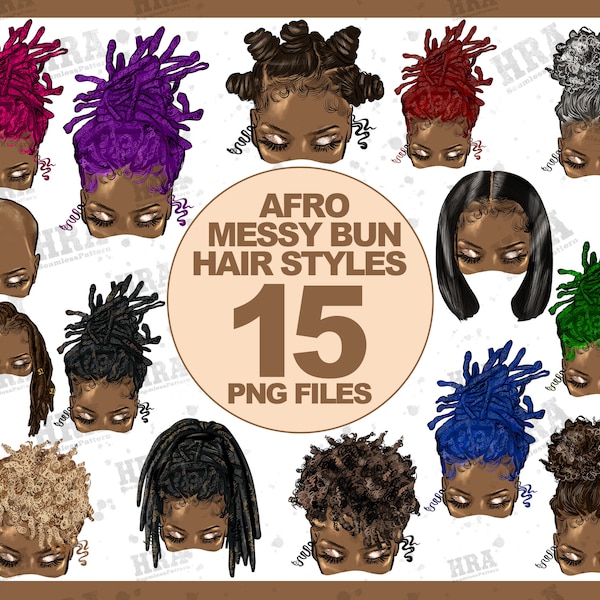 Paquete de estilos de moño desordenado afro (15)Diseño de sublimación png,Afro Women Png,Messy Bun Png,Afro Messy Bun Png,Black Messy Bun Png,Descarga digital