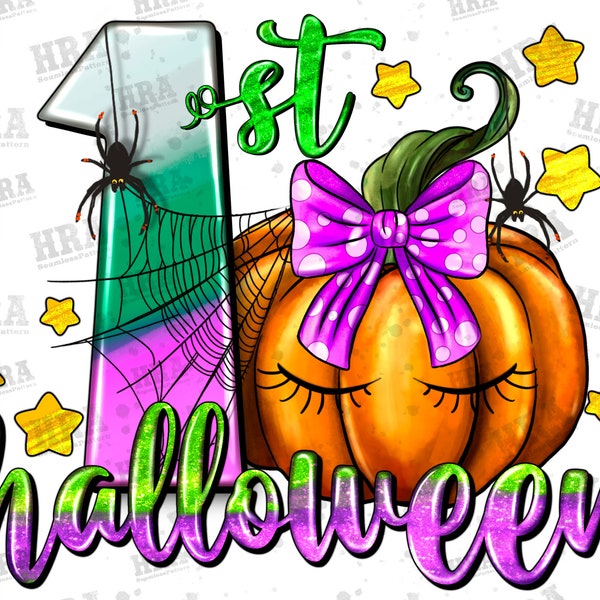 First Halloween For Girls Png Sublimation Design, Halloween Png, My First Halloween Png, Cute Pumpkin Png, Girls Halloween Png, Download